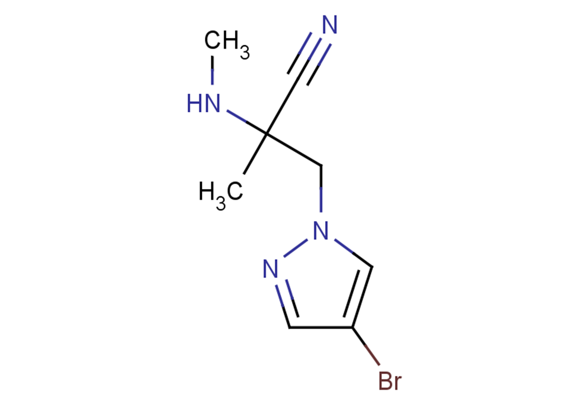 3-(4-bromo-1H-pyrazol-1-yl)-2-methyl-2-(methylamino)propanenitrile