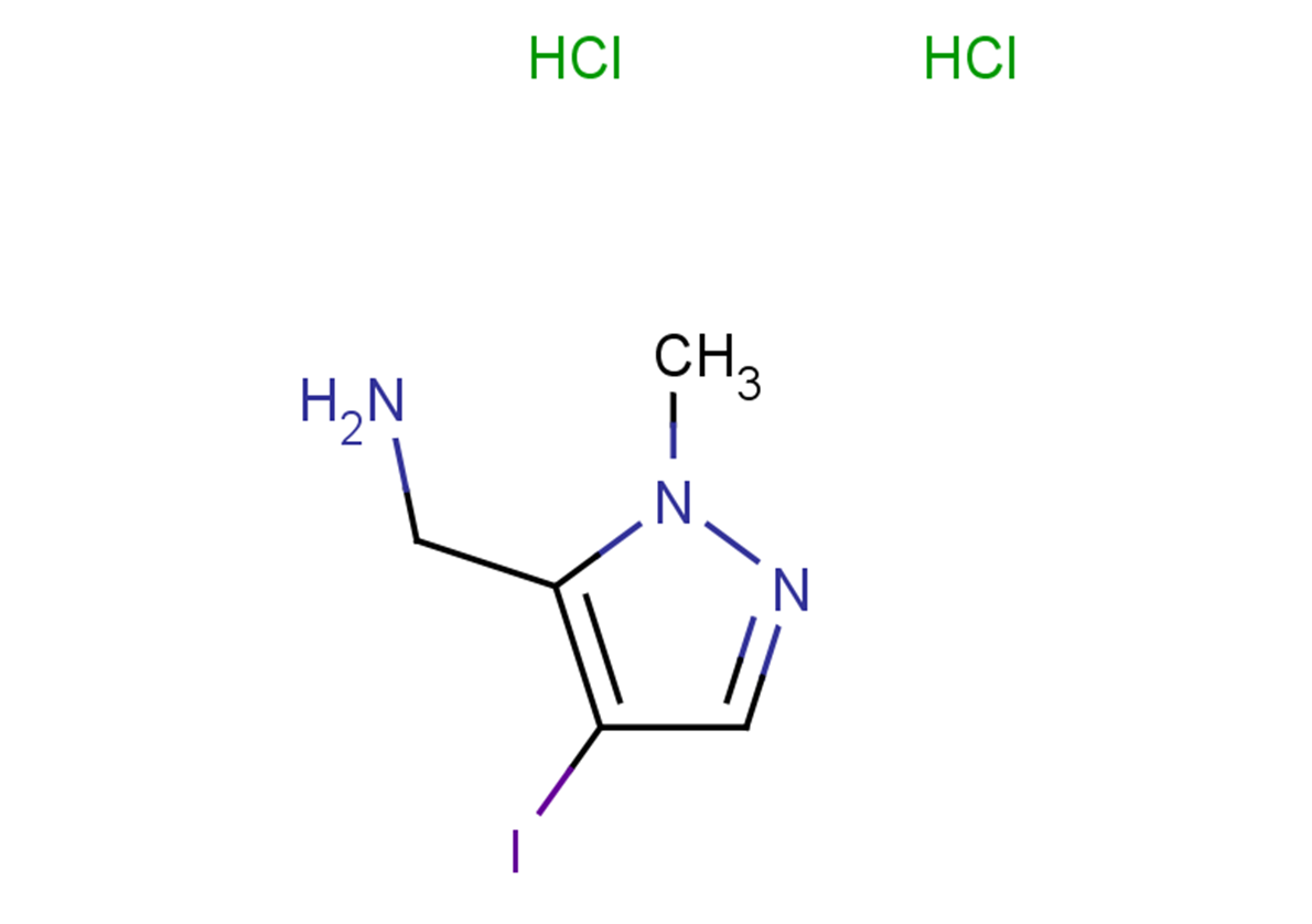(4-iodo-1-methyl-1H-pyrazol-5-yl)methanamine dihydrochloride
