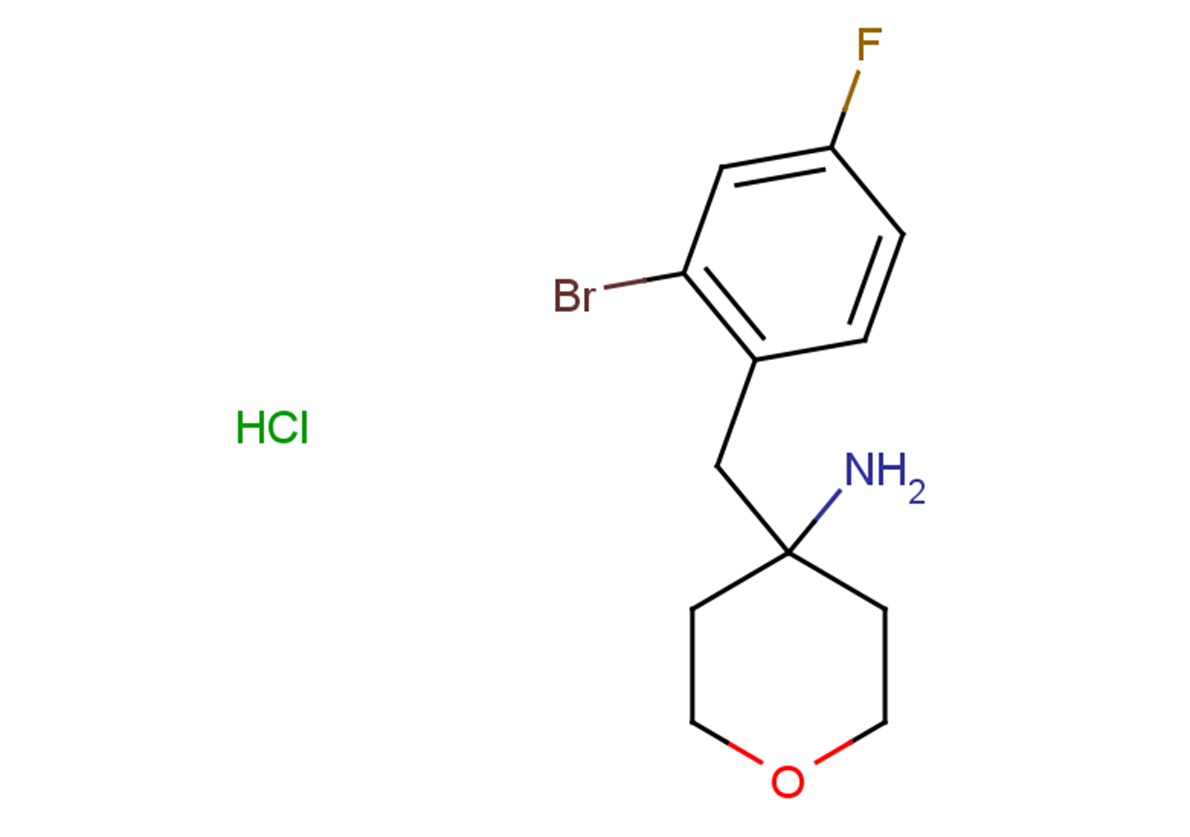 4-[(2-bromo-4-fluorophenyl)methyl]oxan-4-amine hydrochloride