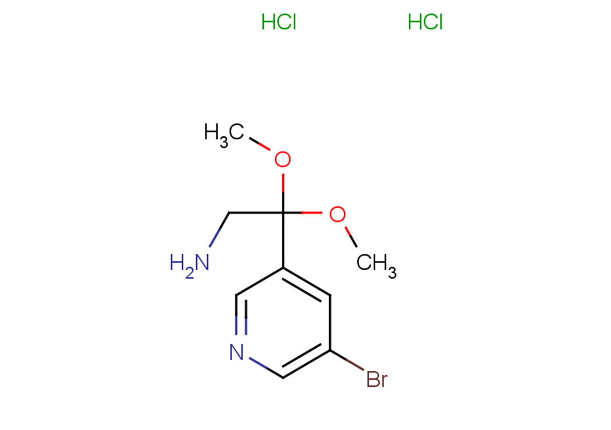 2-(5-bromopyridin-3-yl)-2,2-dimethoxyethan-1-amine dihydrochloride