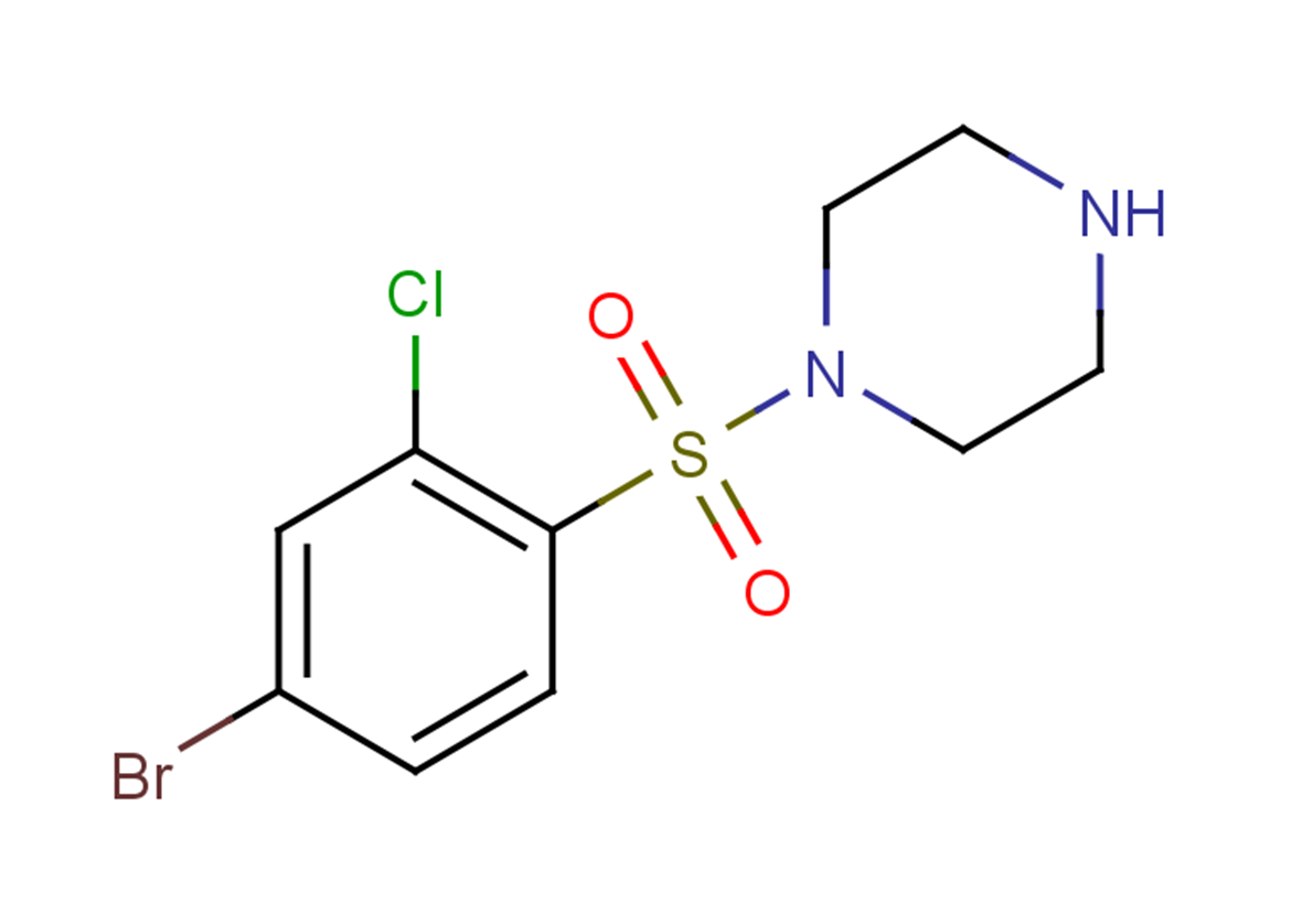 1-[(4-bromo-2-chlorobenzene)sulfonyl]piperazine