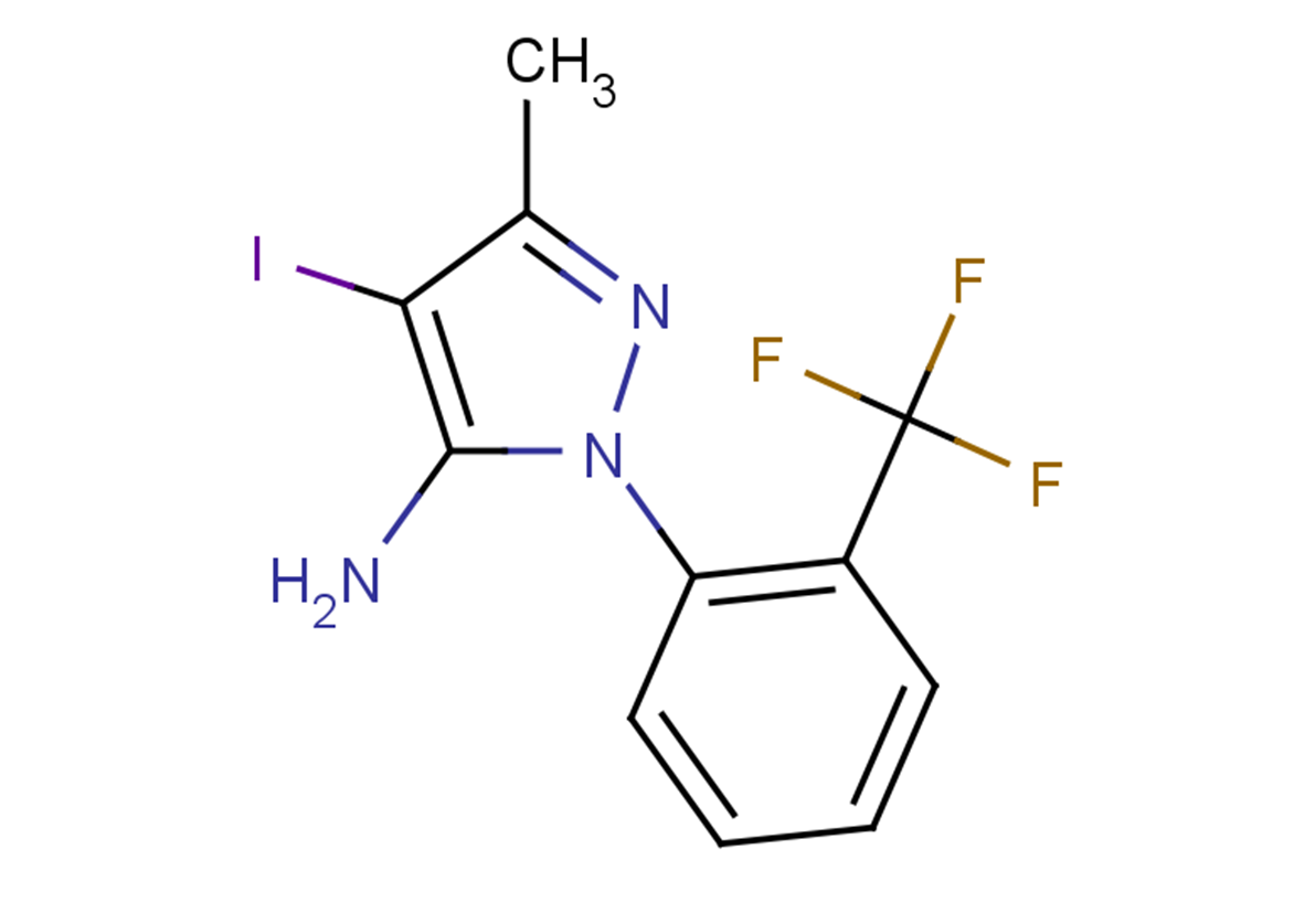 4-iodo-3-methyl-1-[2-(trifluoromethyl)phenyl]-1H-pyrazol-5-amine