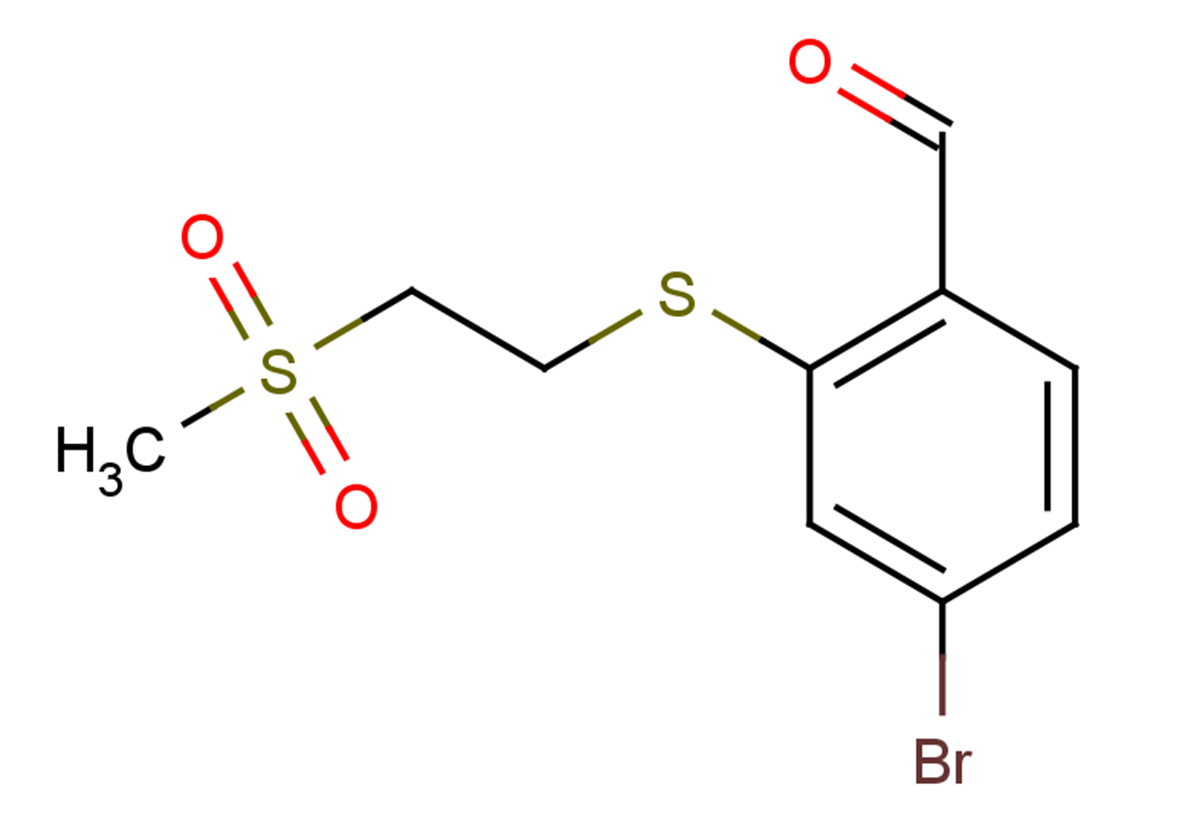 4-bromo-2-[(2-methanesulfonylethyl)sulfanyl]benzaldehyde