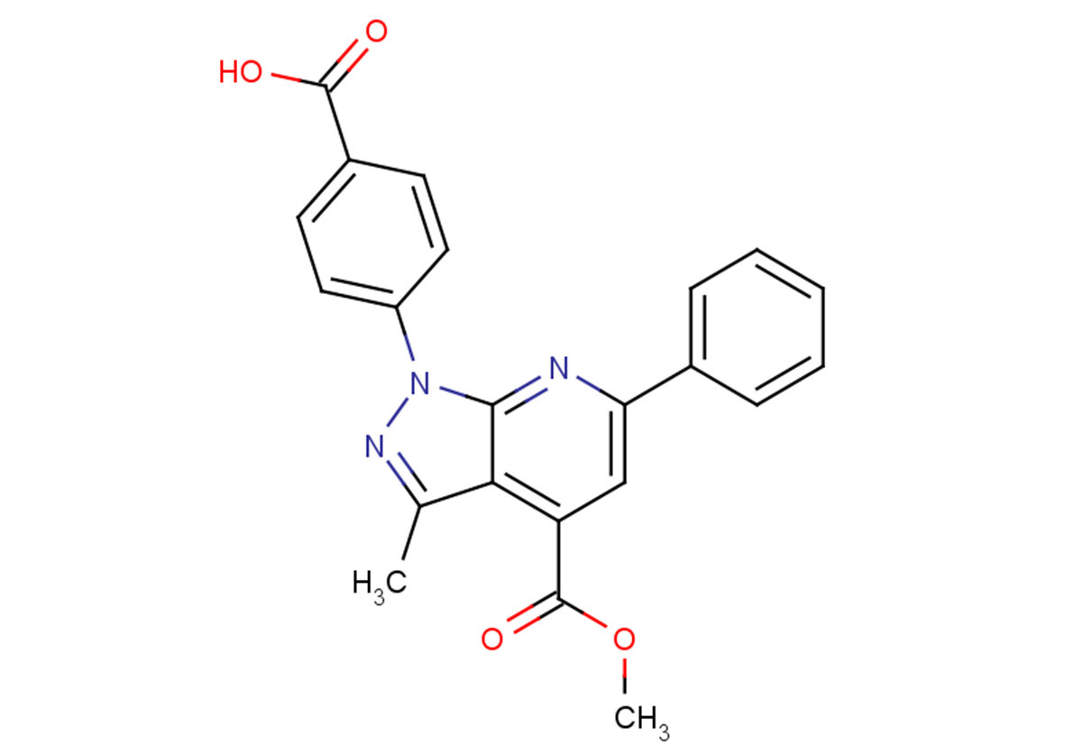 4-[4-(methoxycarbonyl)-3-methyl-6-phenyl-1H-pyrazolo[3,4-b]pyridin-1-yl]benzoic acid