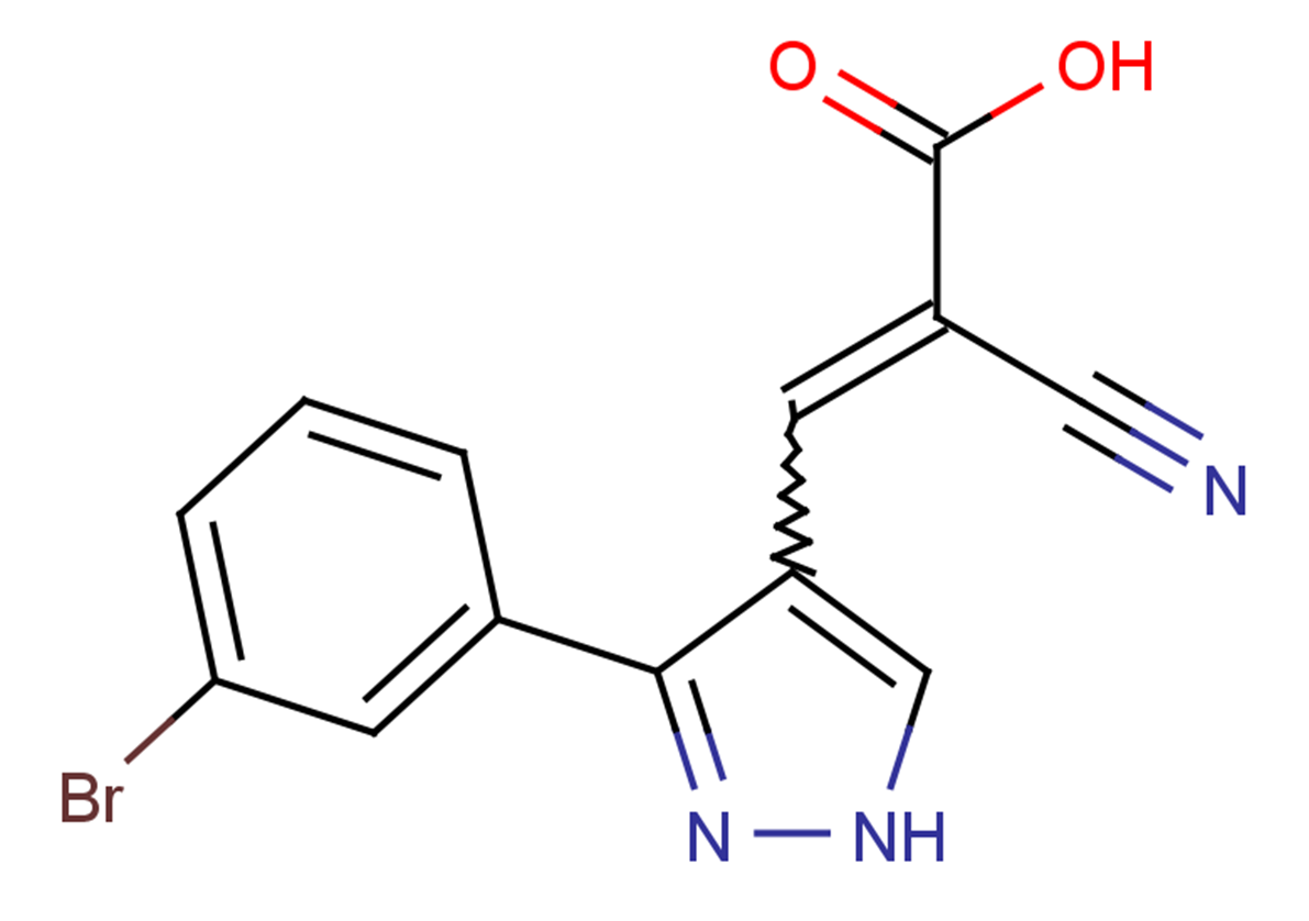 3-[3-(3-bromophenyl)-1H-pyrazol-4-yl]-2-cyanoprop-2-enoic acid