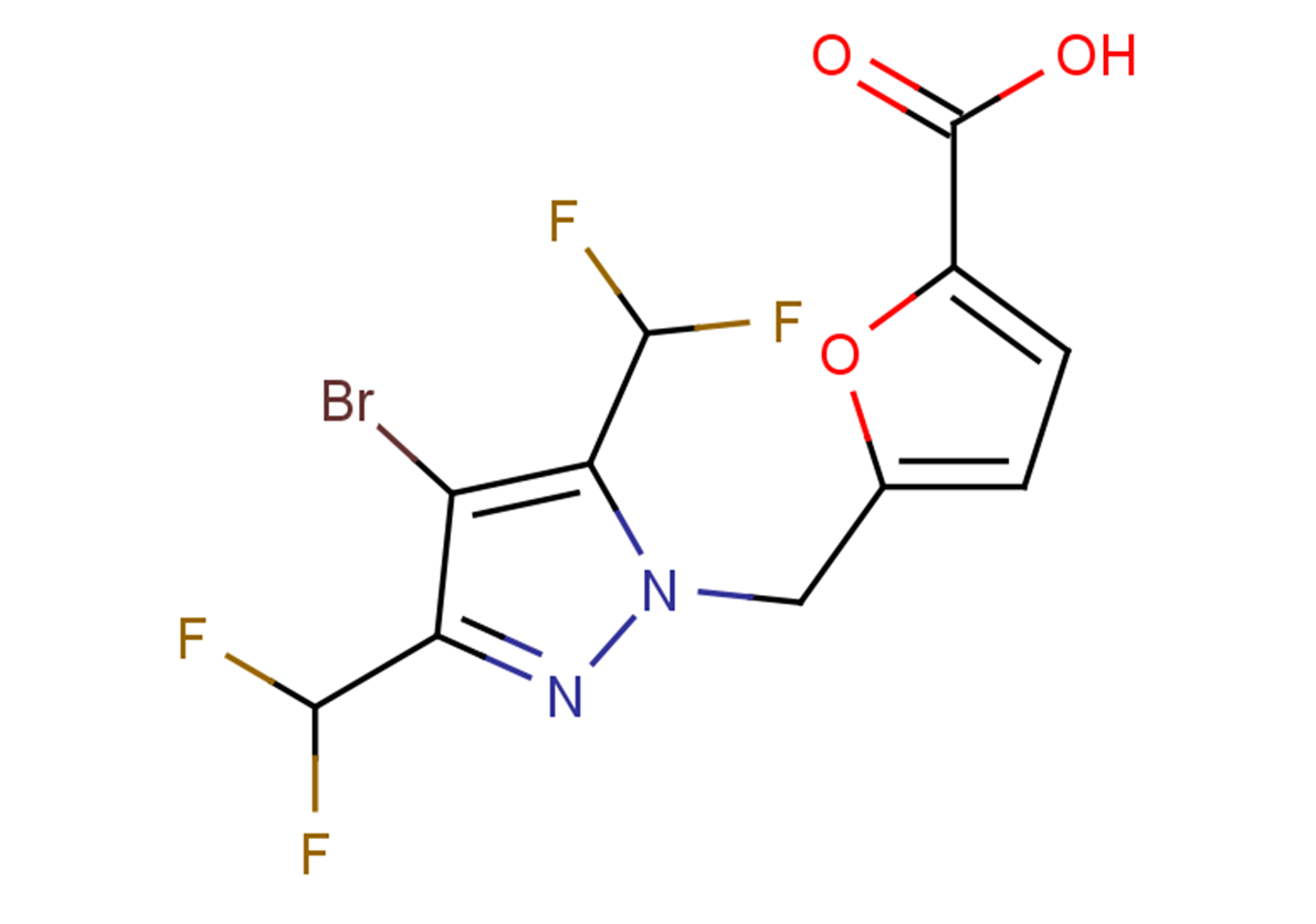 5-{[4-bromo-3,5-bis(difluoromethyl)-1H-pyrazol-1-yl]methyl}furan-2-carboxylic acid
