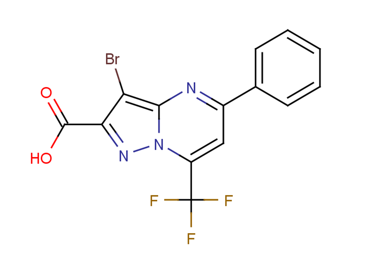 3-bromo-5-phenyl-7-(trifluoromethyl)pyrazolo[1,5-a]pyrimidine-2-carboxylic acid