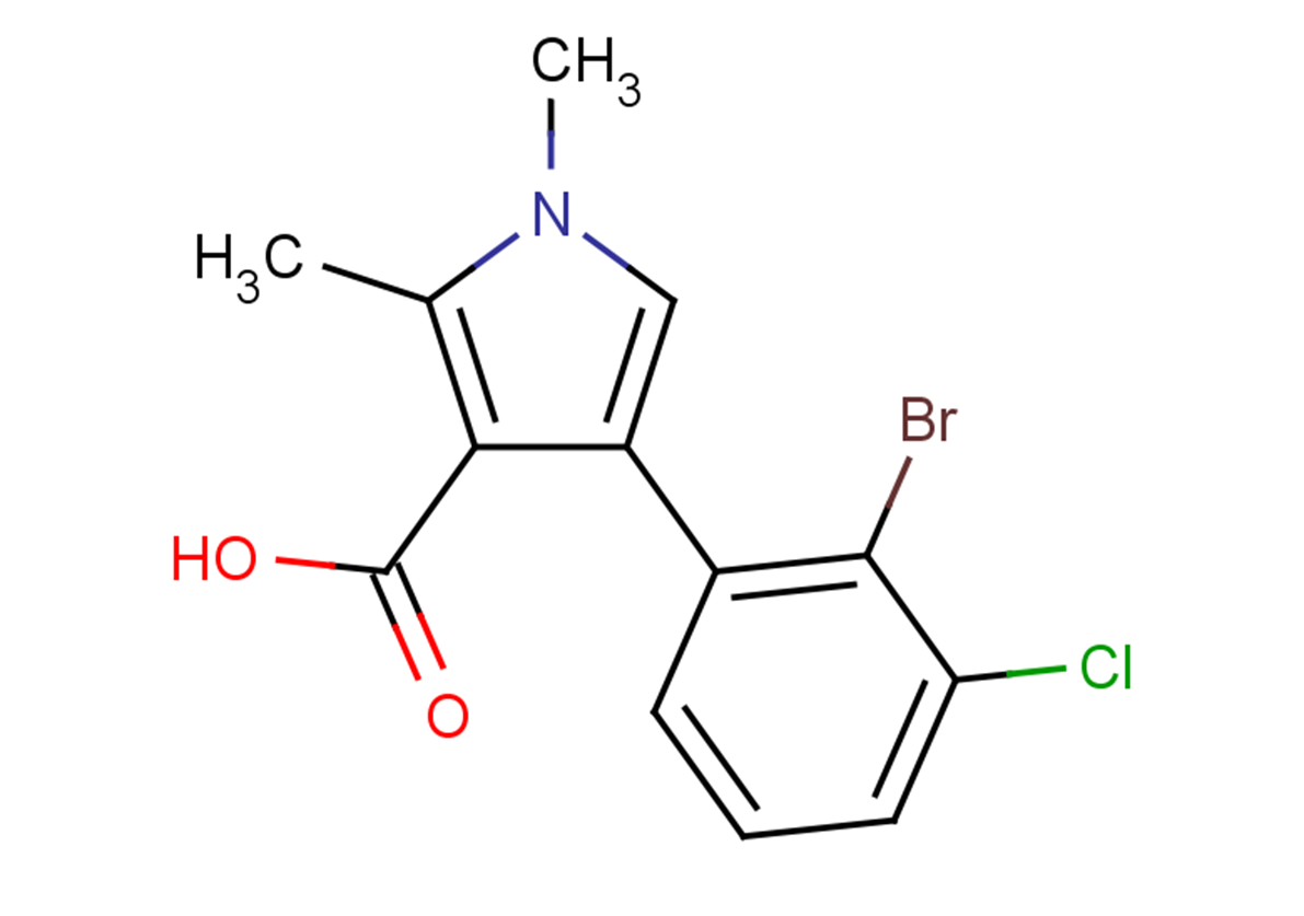 4-(2-bromo-3-chlorophenyl)-1,2-dimethyl-1H-pyrrole-3-carboxylic acid