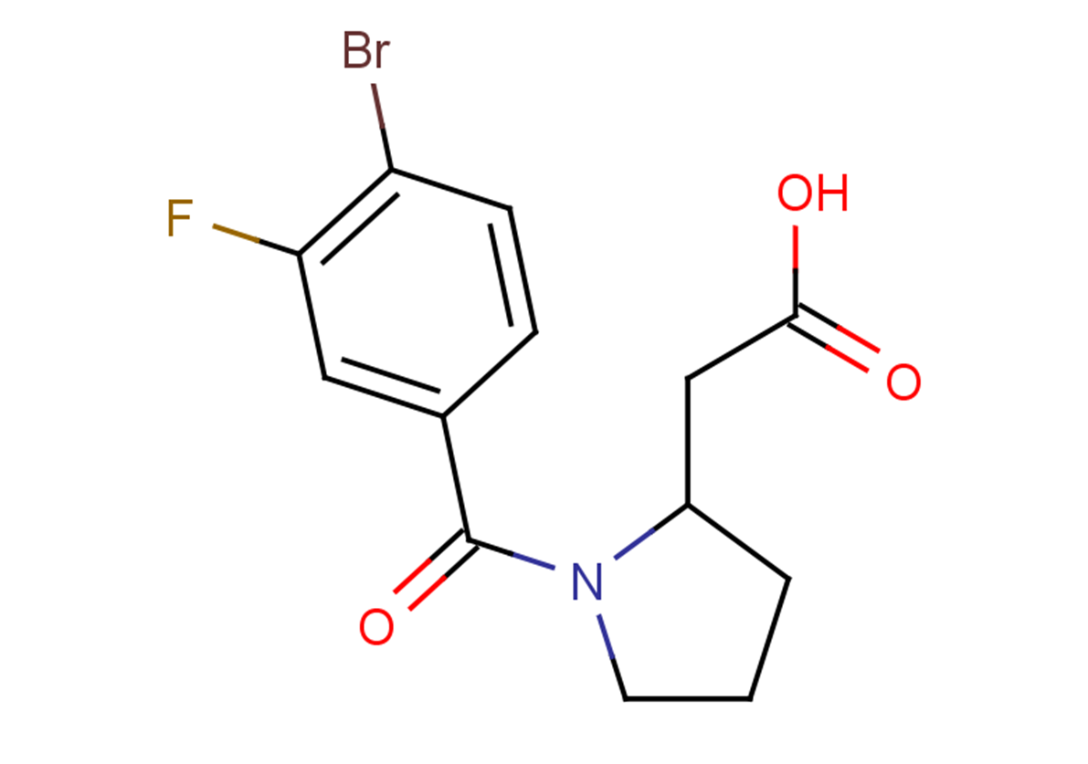 2-{1-[(4-bromo-3-fluorophenyl)carbonyl]pyrrolidin-2-yl}acetic acid