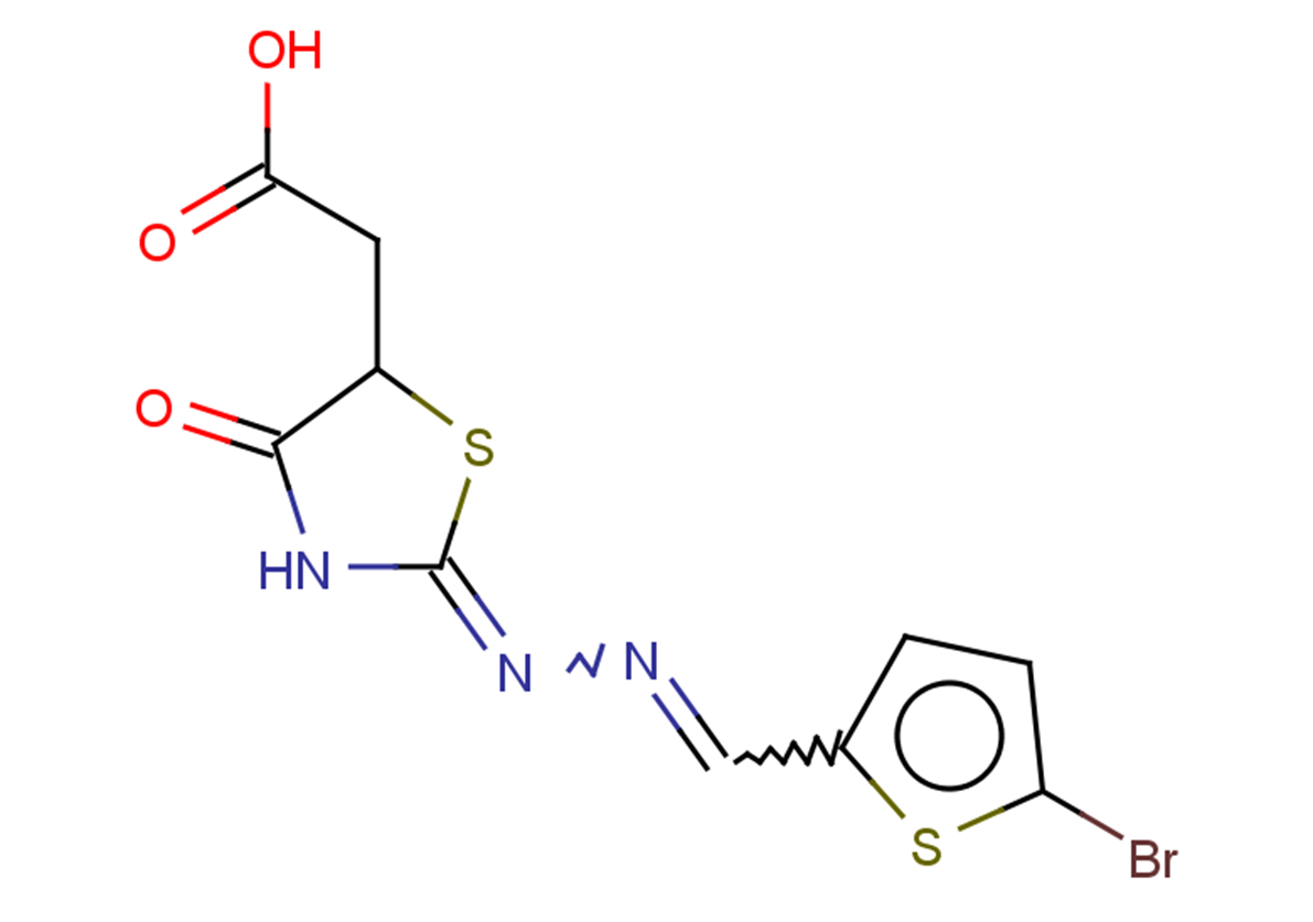 2-(2-{2-[(5-bromothiophen-2-yl)methylidene]hydrazin-1-ylidene}-4-oxo-1,3-thiazolidin-5-yl)acetic acid