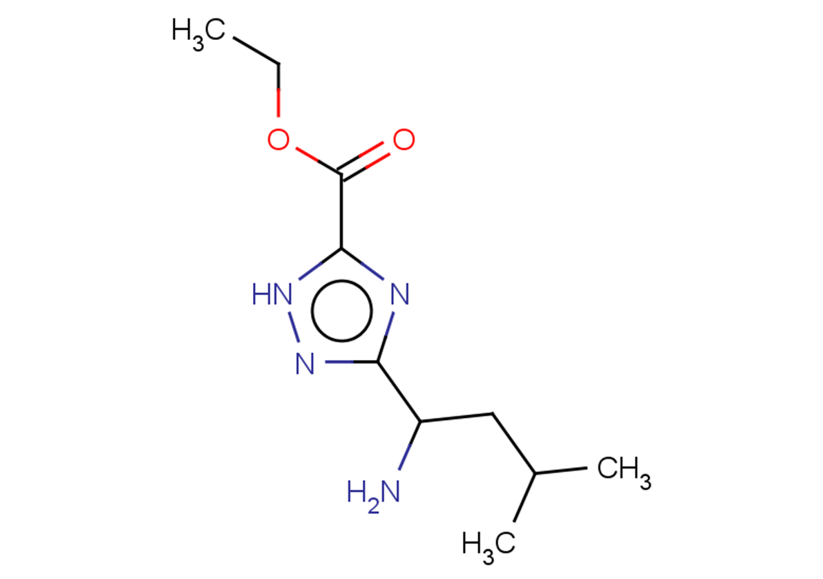 ethyl 3-(1-amino-3-methylbutyl)-1H-1,2,4-triazole-5-carboxylate