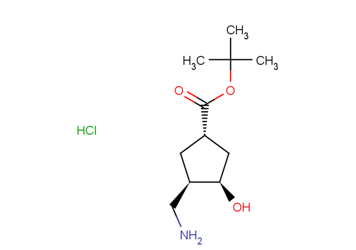 tert-butyl (1S,3R,4R)-3-(aminomethyl)-4-hydroxycyclopentane-1-carboxylate hydrochloride
