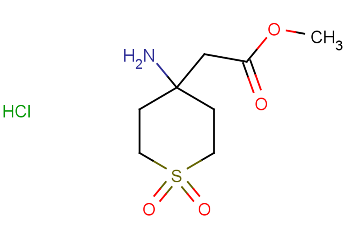 methyl 2-(4-amino-1,1-dioxo-1$l^{6}-thian-4-yl)acetate hydrochloride