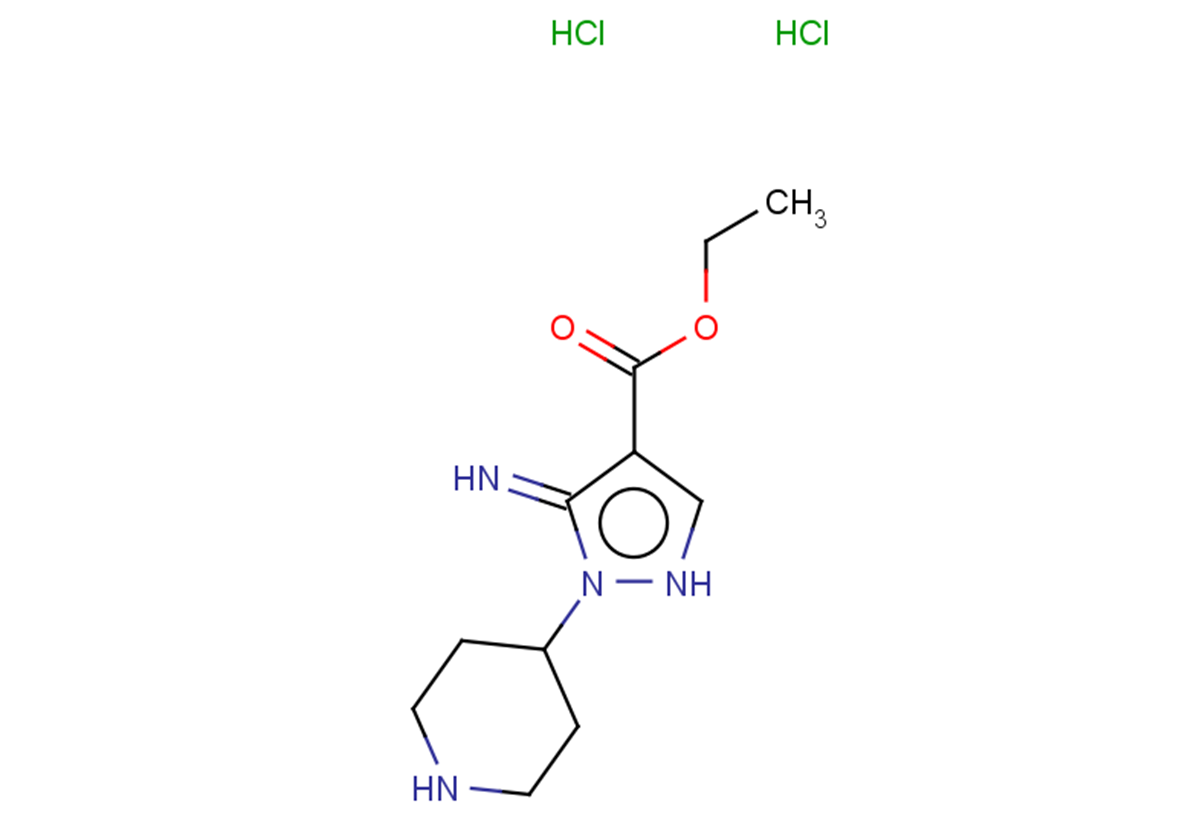 ethyl 3-imino-2-(piperidin-4-yl)-2,3-dihydro-1H-pyrazole-4-carboxylate dihydrochloride