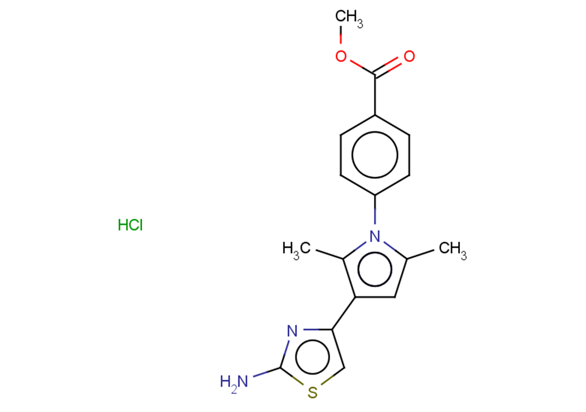methyl 4-[3-(2-amino-1,3-thiazol-4-yl)-2,5-dimethyl-1H-pyrrol-1-yl]benzoate hydrochloride
