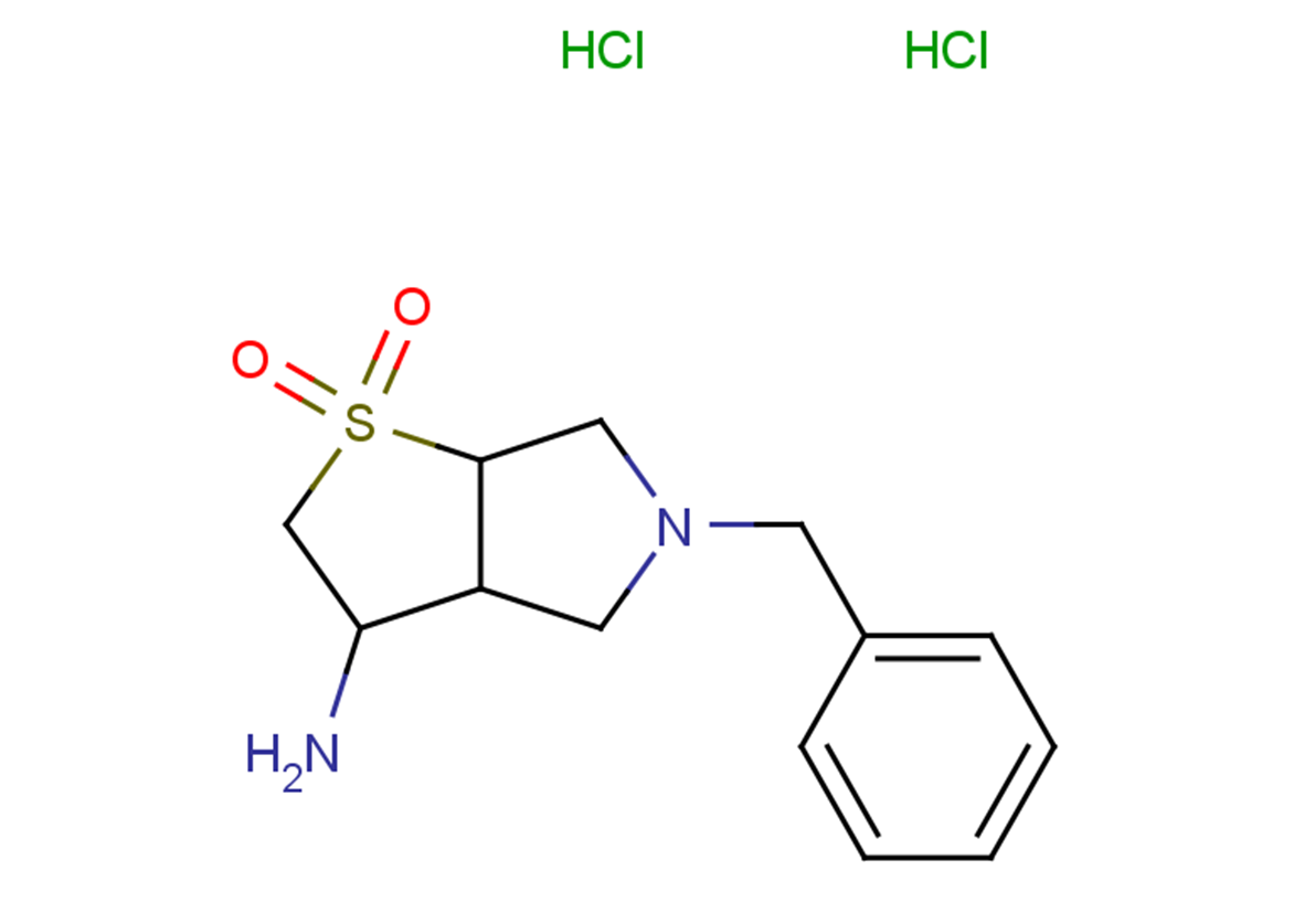 3-amino-5-benzyl-hexahydro-2H-1$l^{6},5-thieno[2,3-c]pyrrole-1,1-dione dihydrochloride