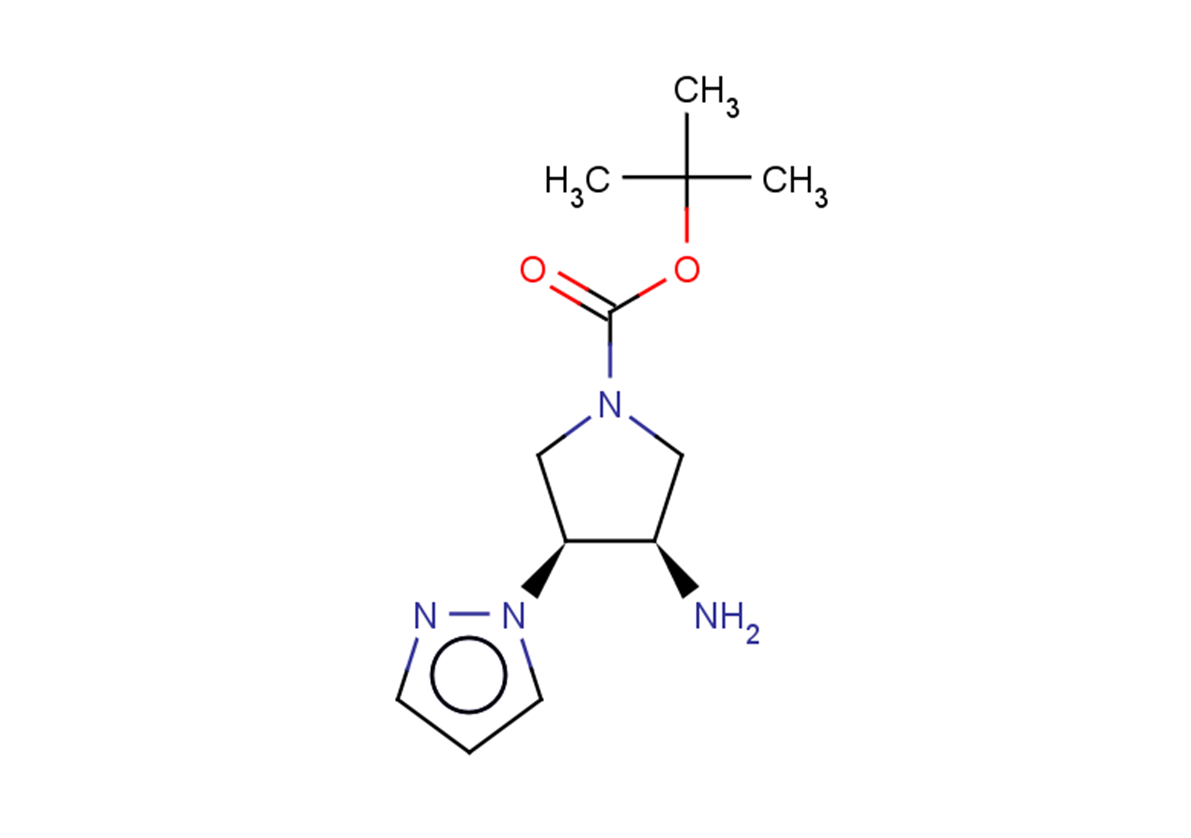 tert-butyl (3R,4S)-3-amino-4-(1H-pyrazol-1-yl)pyrrolidine-1-carboxylate