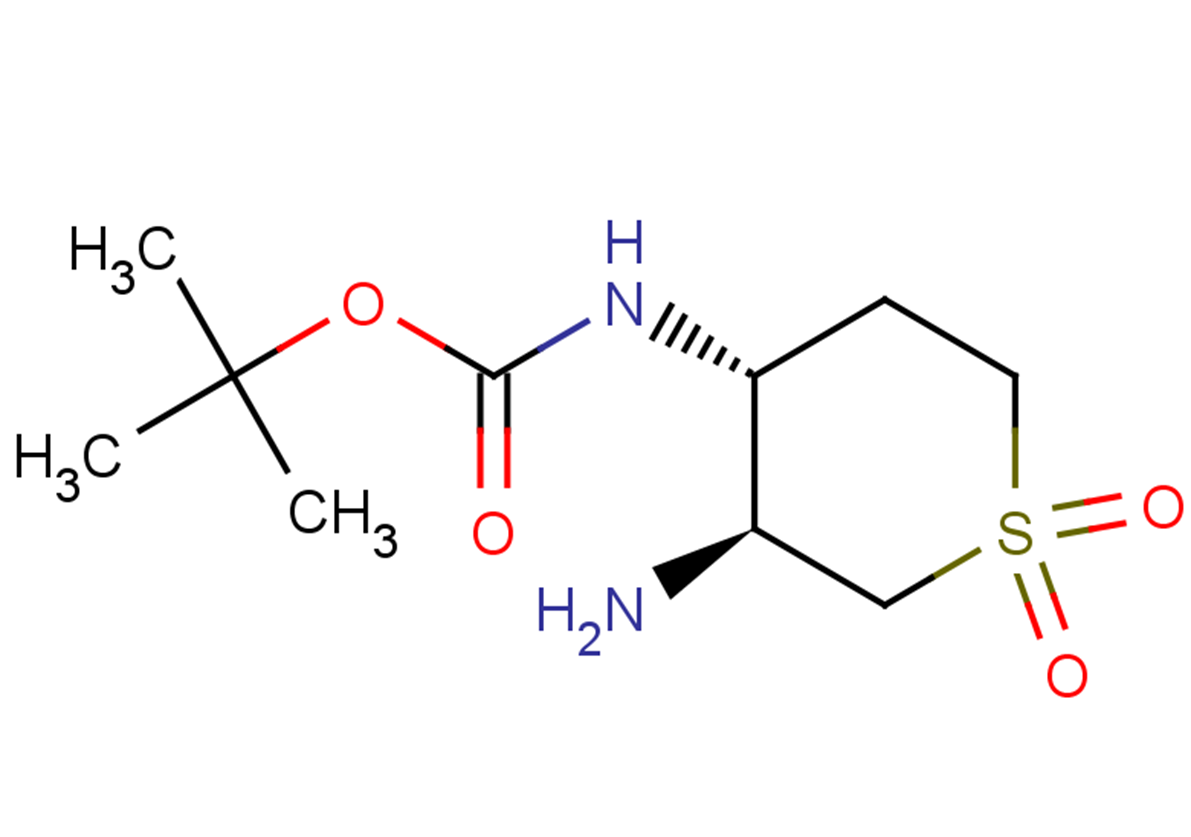 tert-butyl N-[(3S,4R)-3-amino-1,1-dioxo-1$l^{6}-thian-4-yl]carbamate