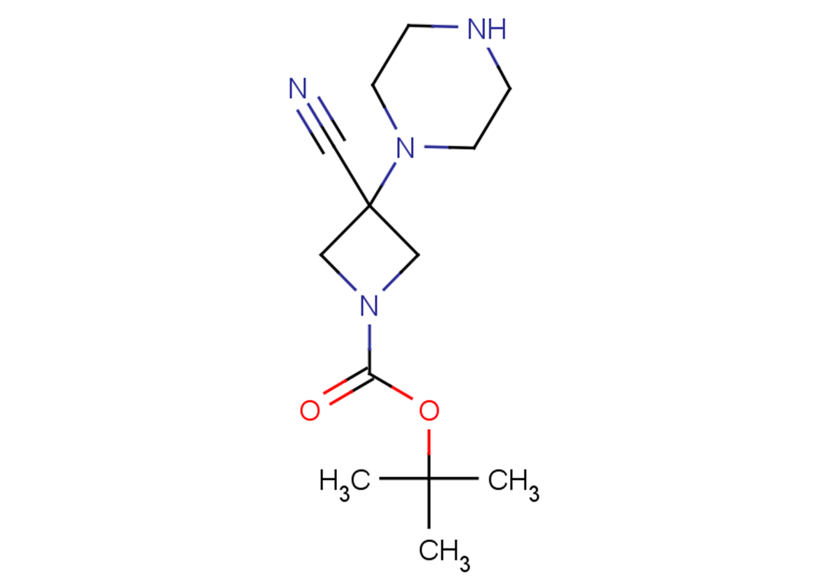 tert-butyl 3-cyano-3-(piperazin-1-yl)azetidine-1-carboxylate