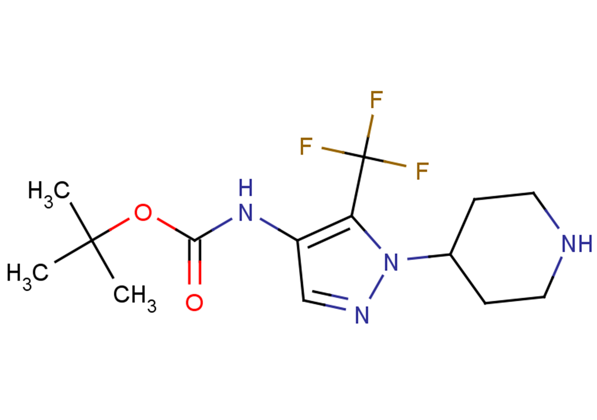 tert-butyl N-[1-(piperidin-4-yl)-5-(trifluoromethyl)-1H-pyrazol-4-yl]carbamate