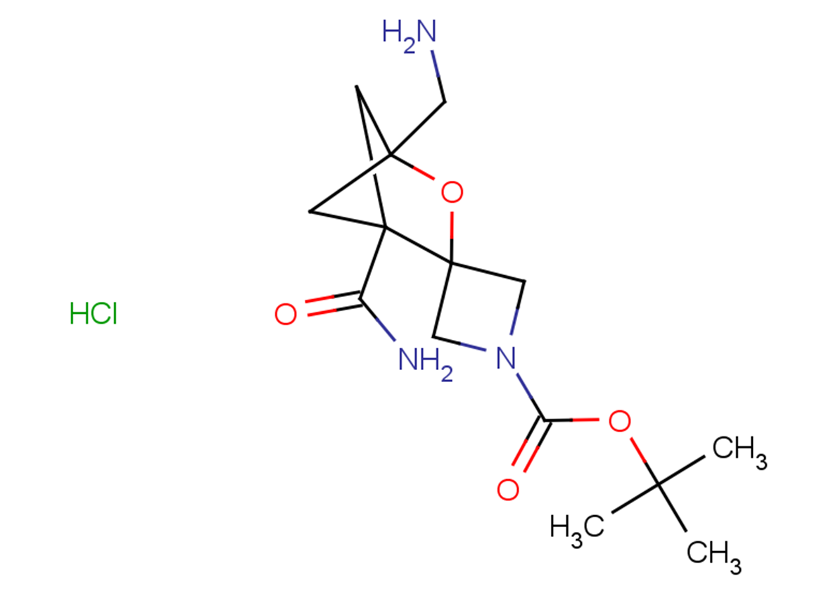tert-butyl 4'-(aminomethyl)-1'-carbamoyl-3'-oxaspiro[azetidine-3,2'-bicyclo[2.1.1]hexane]-1-carboxylate hydrochloride