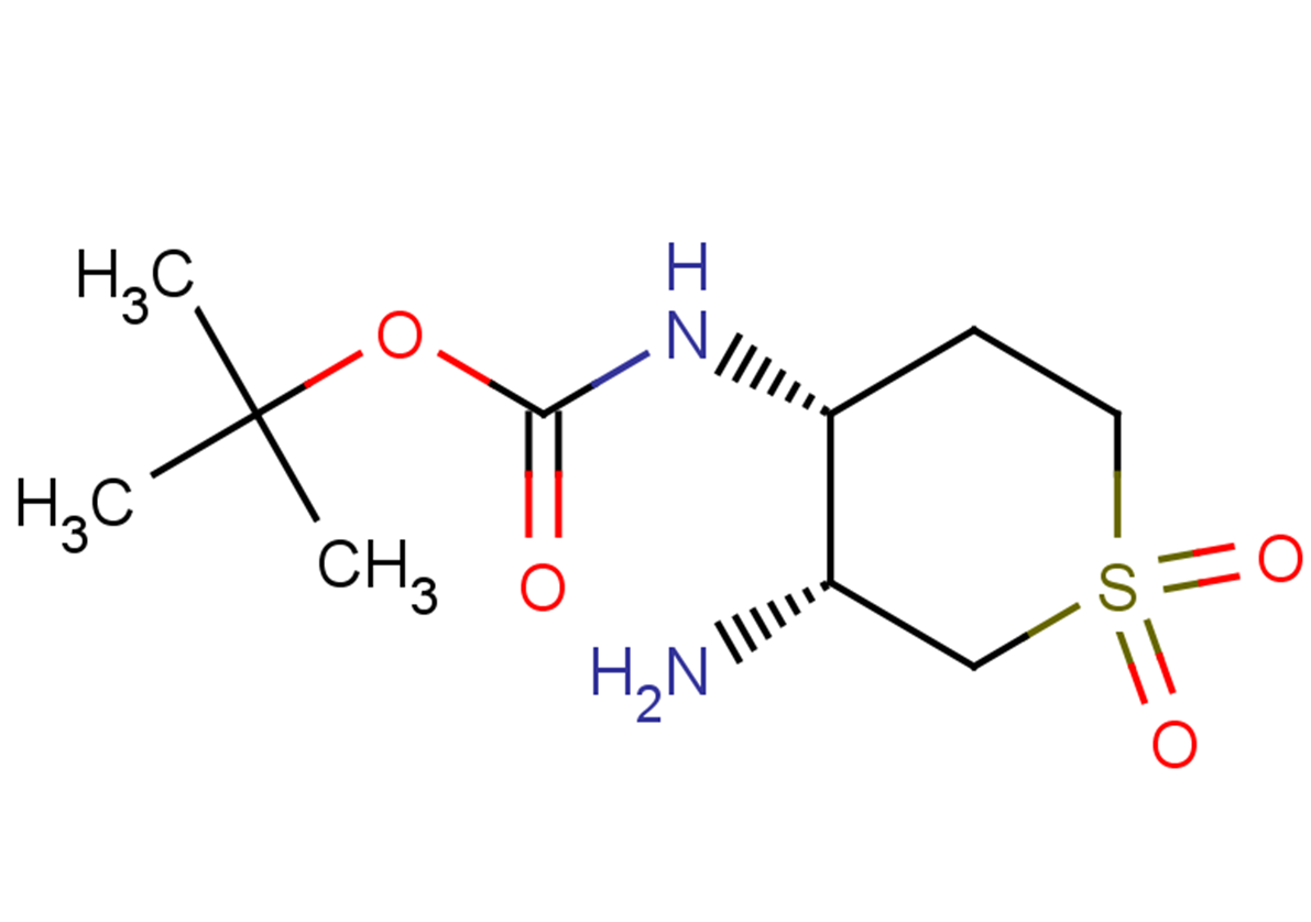 tert-butyl N-[(3R,4R)-3-amino-1,1-dioxo-1$l^{6}-thian-4-yl]carbamate