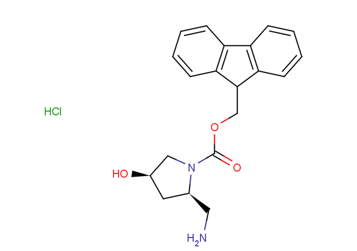 9H-fluoren-9-ylmethyl (2R,4R)-2-(aminomethyl)-4-hydroxypyrrolidine-1-carboxylate hydrochloride