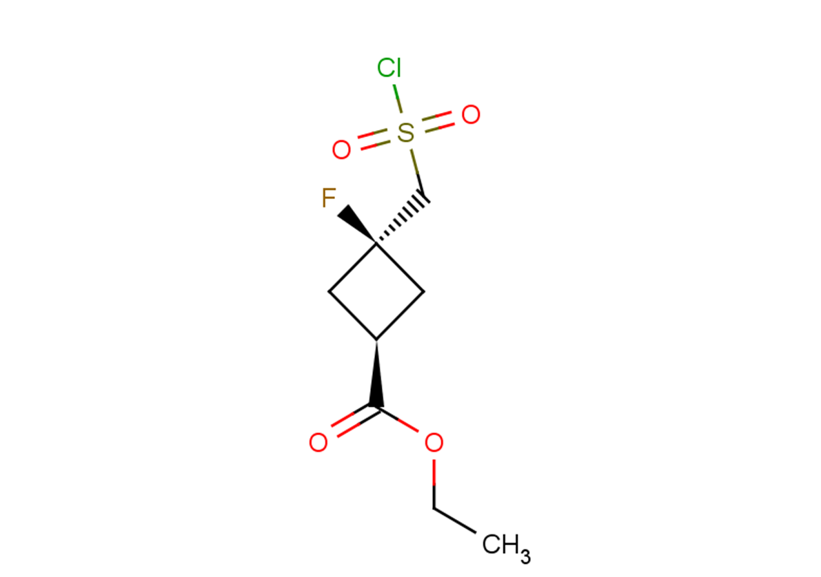 ethyl 3-[(chlorosulfonyl)methyl]-3-fluorocyclobutane-1-carboxylate