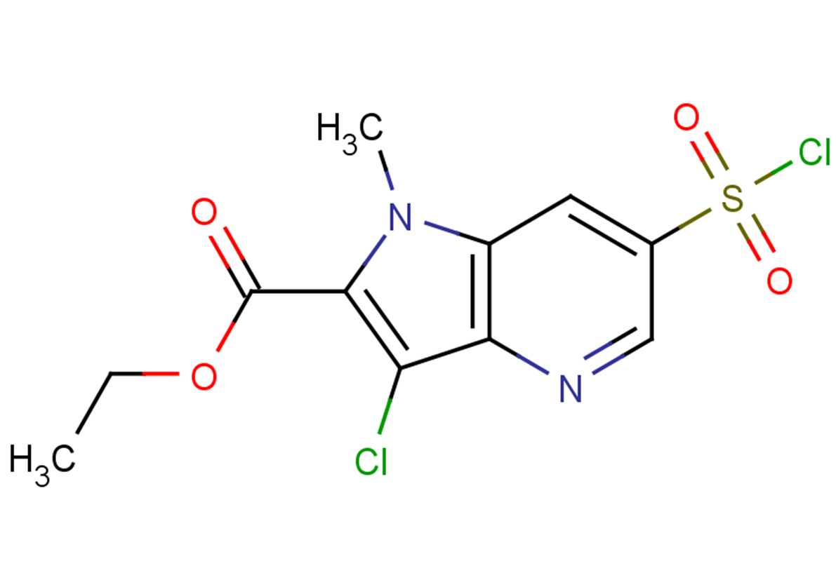 ethyl 3-chloro-6-(chlorosulfonyl)-1-methyl-1H-pyrrolo[3,2-b]pyridine-2-carboxylate