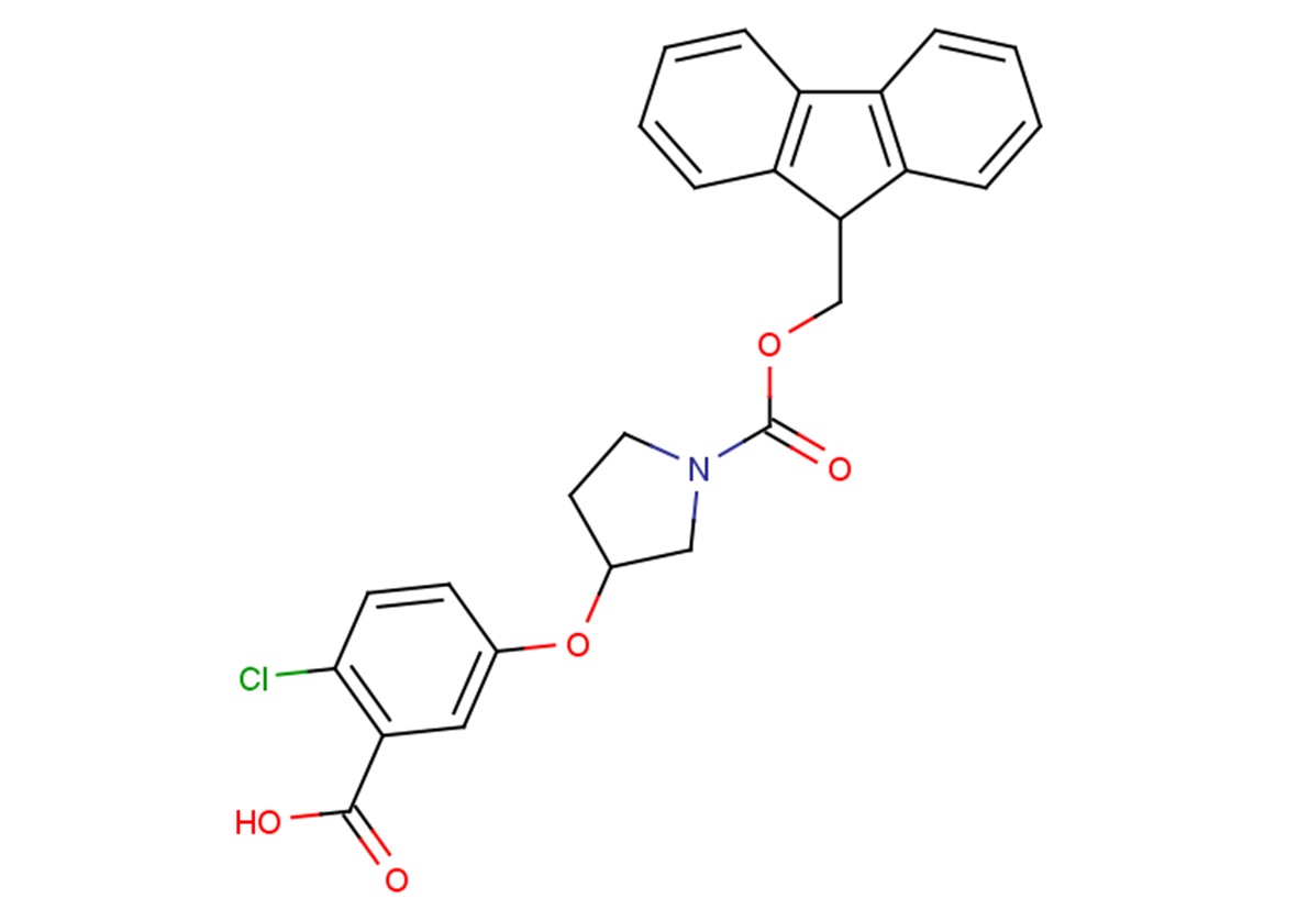 2-chloro-5-({1-[(9H-fluoren-9-ylmethoxy)carbonyl]pyrrolidin-3-yl}oxy)benzoic acid