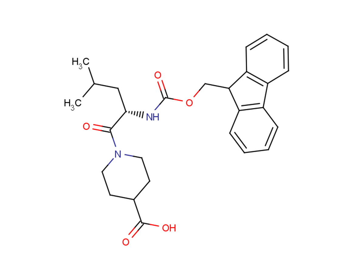 1-[(2S)-2-{[(9H-fluoren-9-ylmethoxy)carbonyl]amino}-4-methylpentanoyl]piperidine-4-carboxylic acid