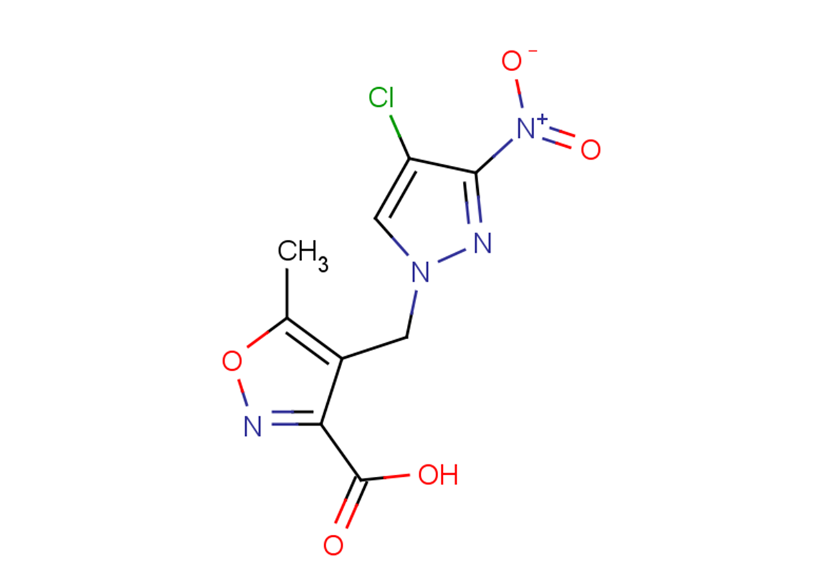4-[(4-chloro-3-nitro-1H-pyrazol-1-yl)methyl]-5-methyl-1,2-oxazole-3-carboxylic acid