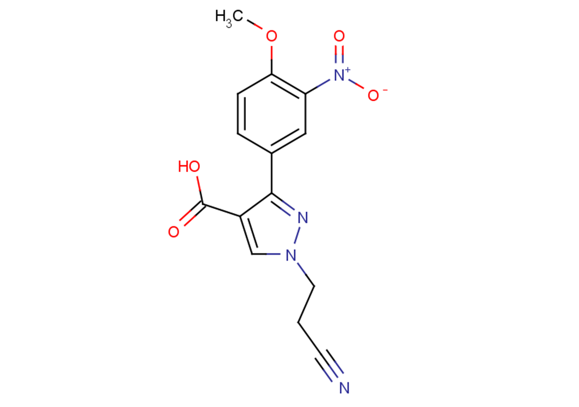 1-(2-cyanoethyl)-3-(4-methoxy-3-nitrophenyl)-1H-pyrazole-4-carboxylic acid