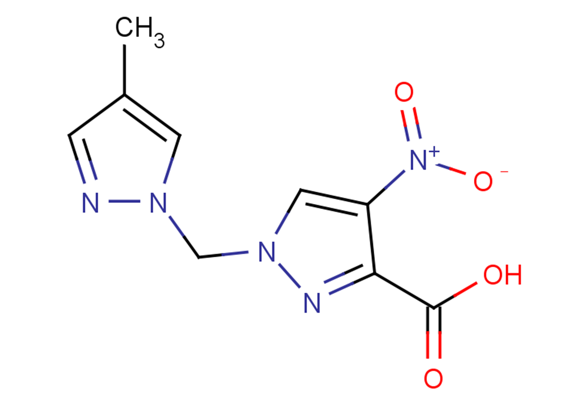 1-[(4-methyl-1H-pyrazol-1-yl)methyl]-4-nitro-1H-pyrazole-3-carboxylic acid
