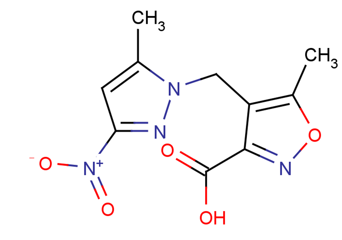 5-methyl-4-[(5-methyl-3-nitro-1H-pyrazol-1-yl)methyl]-1,2-oxazole-3-carboxylic acid