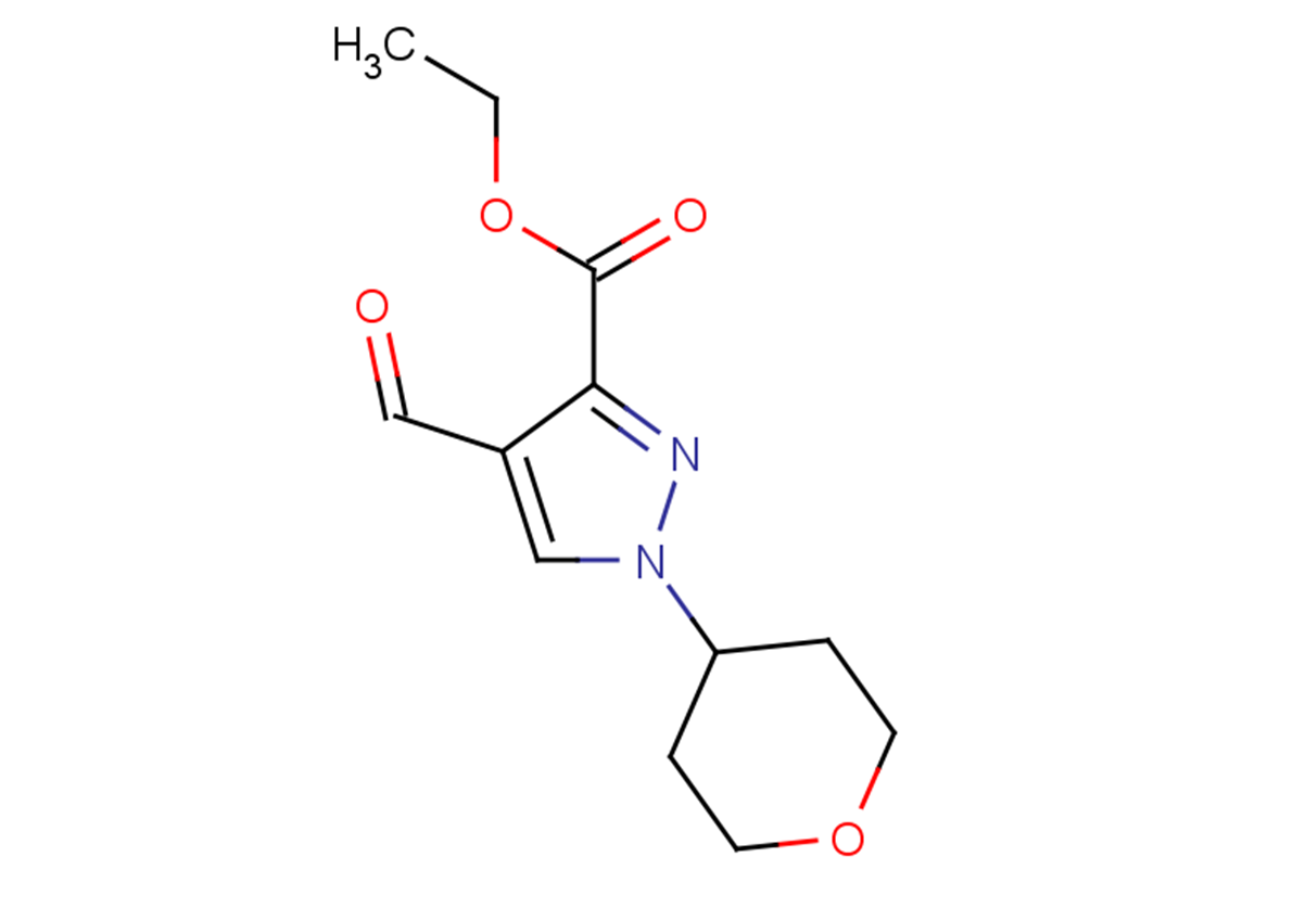ethyl 4-formyl-1-(oxan-4-yl)-1H-pyrazole-3-carboxylate