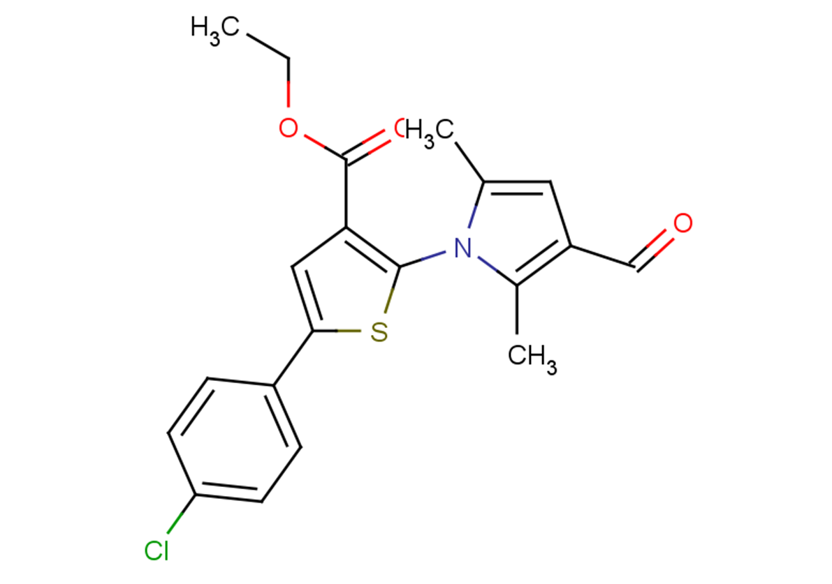 ethyl 5-(4-chlorophenyl)-2-(3-formyl-2,5-dimethyl-1H-pyrrol-1-yl)thiophene-3-carboxylate