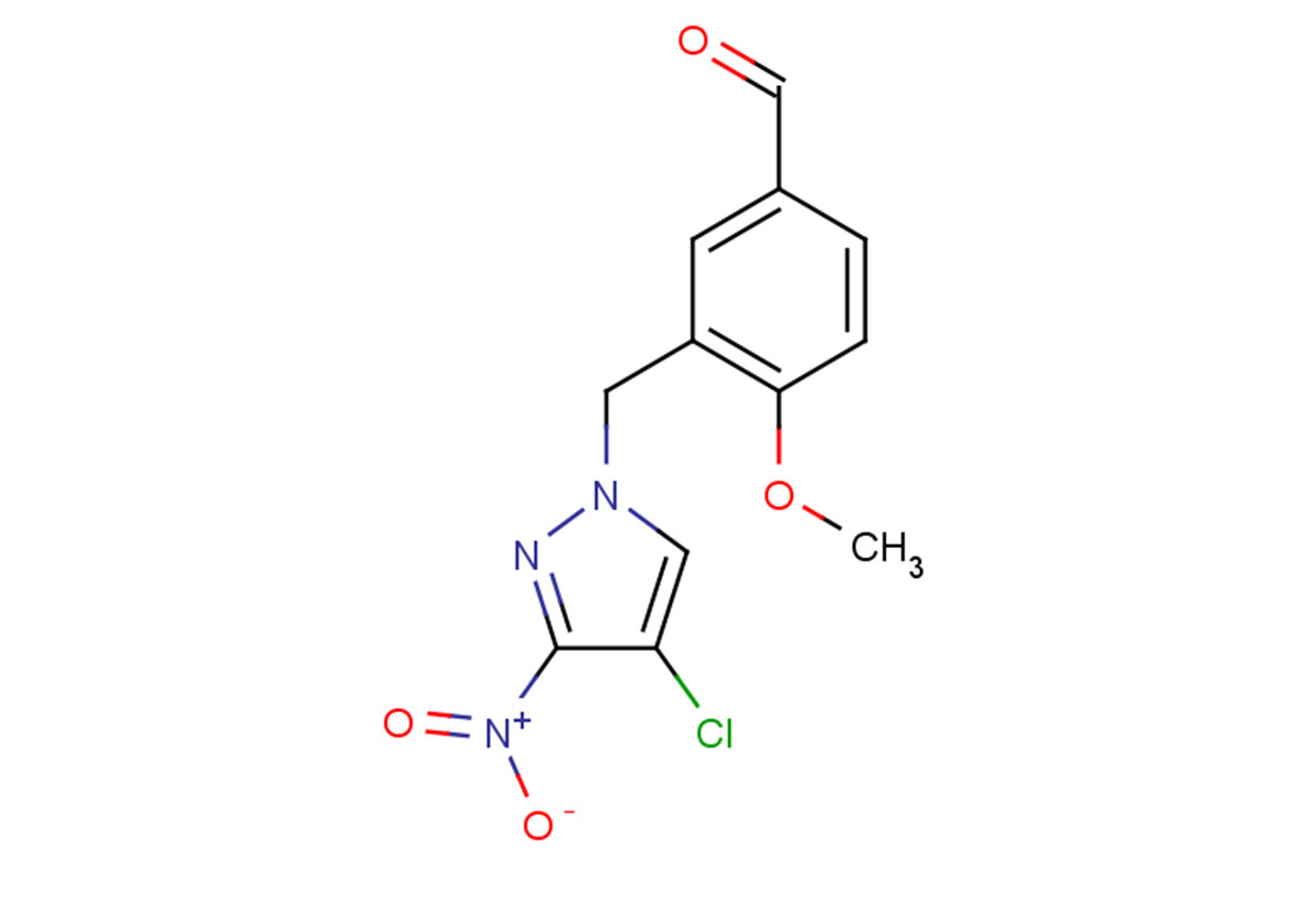 3-[(4-chloro-3-nitro-1H-pyrazol-1-yl)methyl]-4-methoxybenzaldehyde