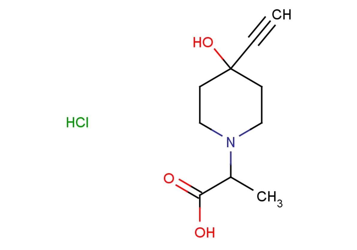 2-(4-ethynyl-4-hydroxypiperidin-1-yl)propanoic acid hydrochloride