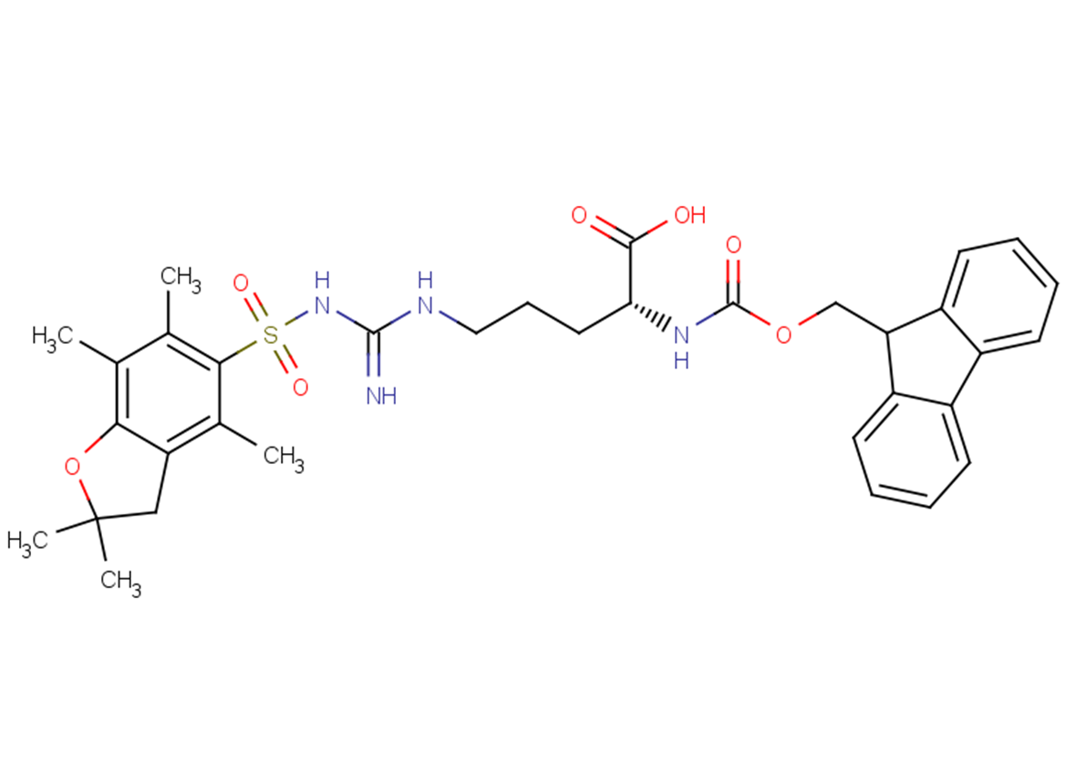 (2R)-2-{[(9H-fluoren-9-ylmethoxy)carbonyl]amino}-5-[1-(2,2,4,6,7-pentamethyl-2,3-dihydro-1-benzofuran-5-sulfonyl)carbamimidamido]pentanoic acid