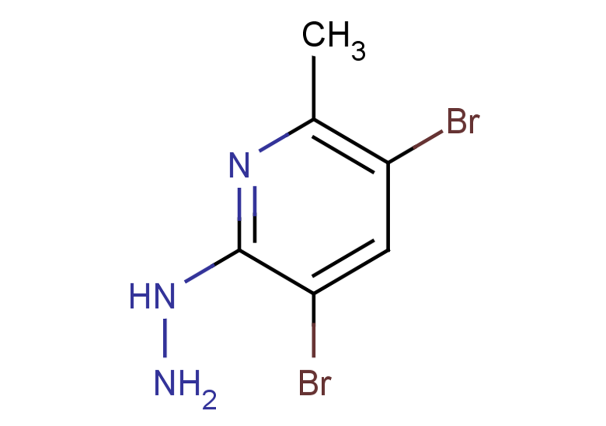 3,5-dibromo-2-hydrazinyl-6-methylpyridine
