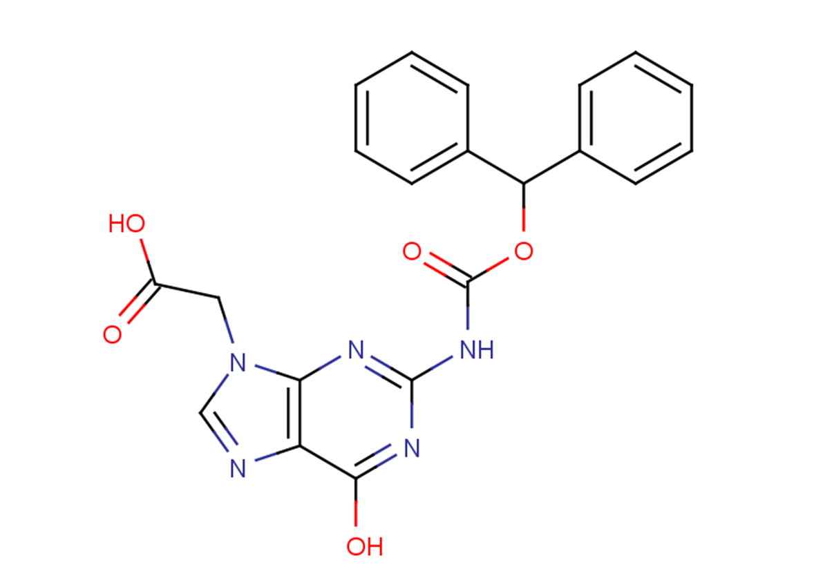 2-(2-{[(diphenylmethoxy)carbonyl]amino}-6-hydroxy-9H-purin-9-yl)acetic acid