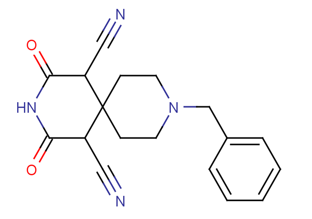 9-benzyl-2,4-dioxo-3,9-diazaspiro[5.5]undecane-1,5-dicarbonitrile