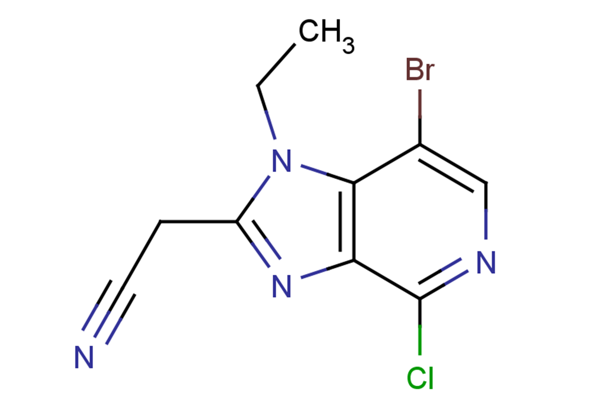 2-{7-bromo-4-chloro-1-ethyl-1H-imidazo[4,5-c]pyridin-2-yl}acetonitrile
