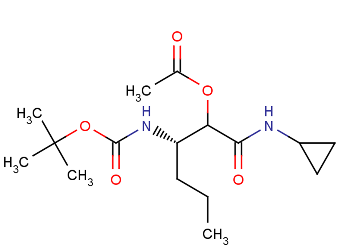 (2S)-2-{[(tert-butoxy)carbonyl]amino}-1-(cyclopropylcarbamoyl)pentyl acetate
