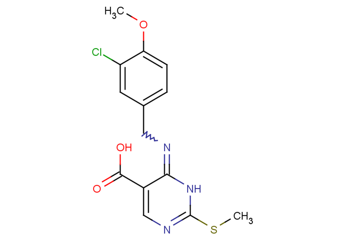 6-{[(3-chloro-4-methoxyphenyl)methyl]imino}-2-(methylsulfanyl)-1,6-dihydropyrimidine-5-carboxylic acid