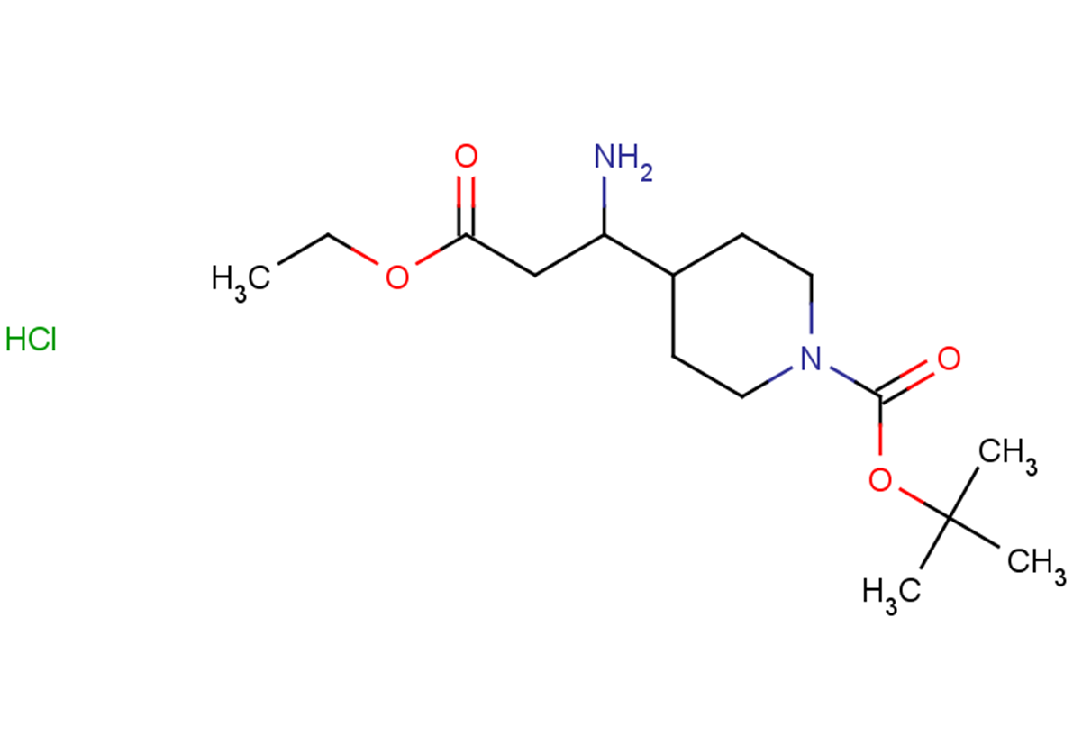 tert-butyl 4-(1-amino-3-ethoxy-3-oxopropyl)piperidine-1-carboxylate hydrochloride