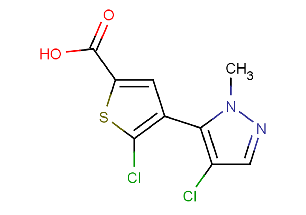 5-chloro-4-(4-chloro-1-methyl-1H-pyrazol-5-yl)thiophene-2-carboxylic acid