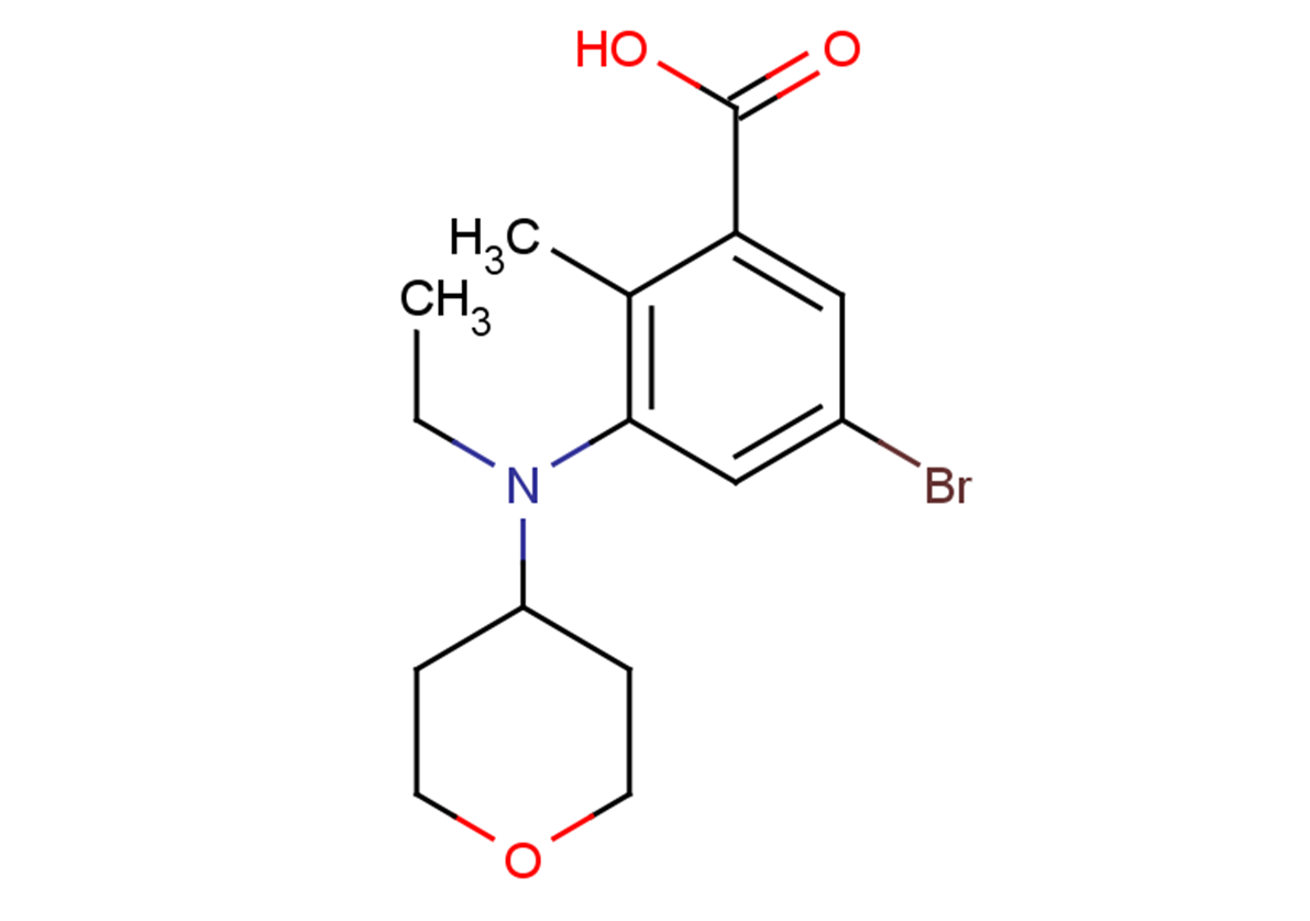 5-bromo-3-[ethyl(oxan-4-yl)amino]-2-methylbenzoic acid