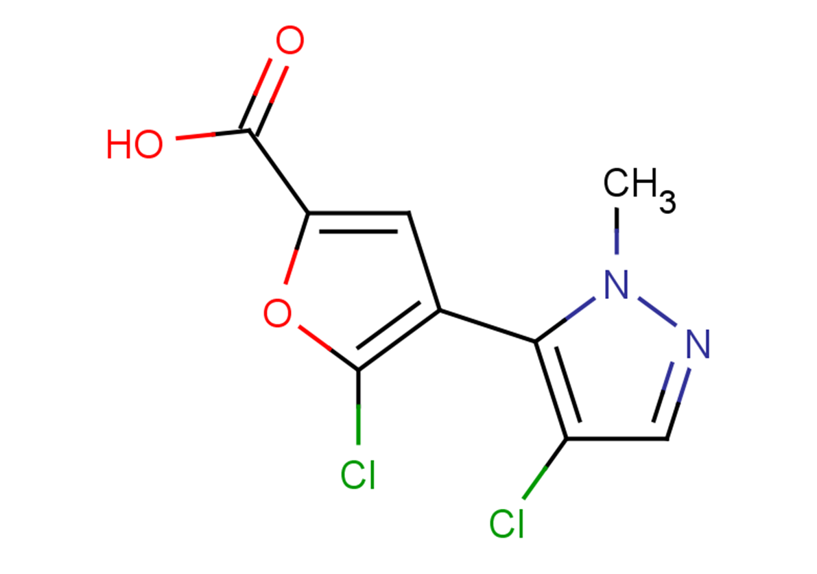 5-chloro-4-(4-chloro-1-methyl-1H-pyrazol-5-yl)furan-2-carboxylic acid